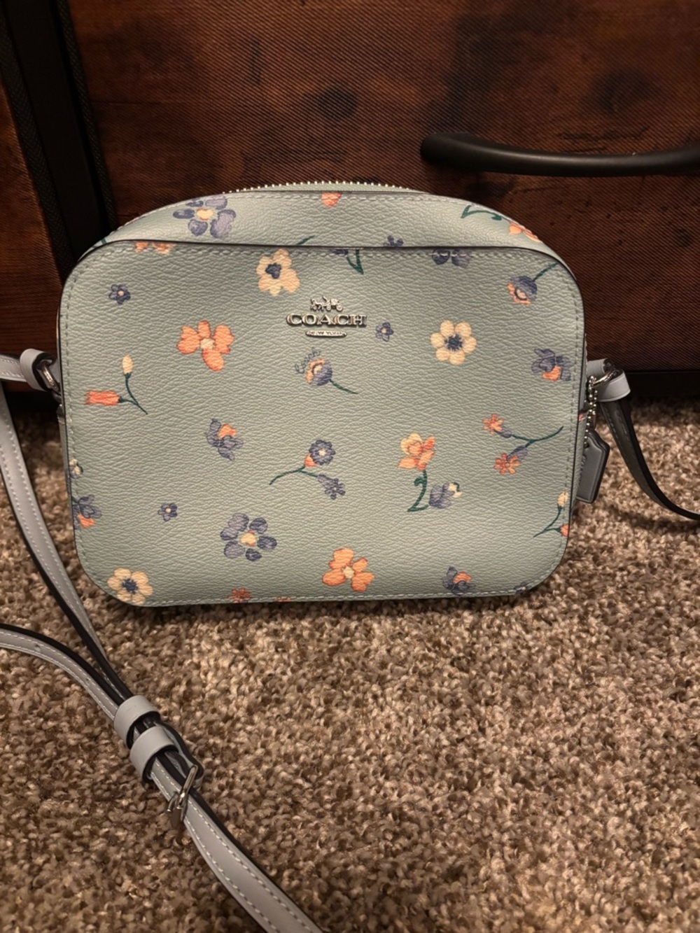 Coach Floral Crossbody Bag with Multi-Color Blooms